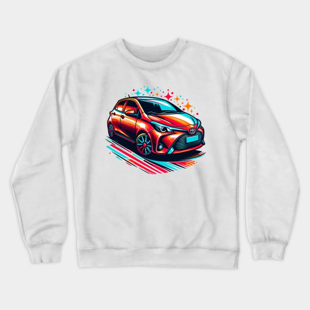 Toyota Yaris Crewneck Sweatshirt by Vehicles-Art